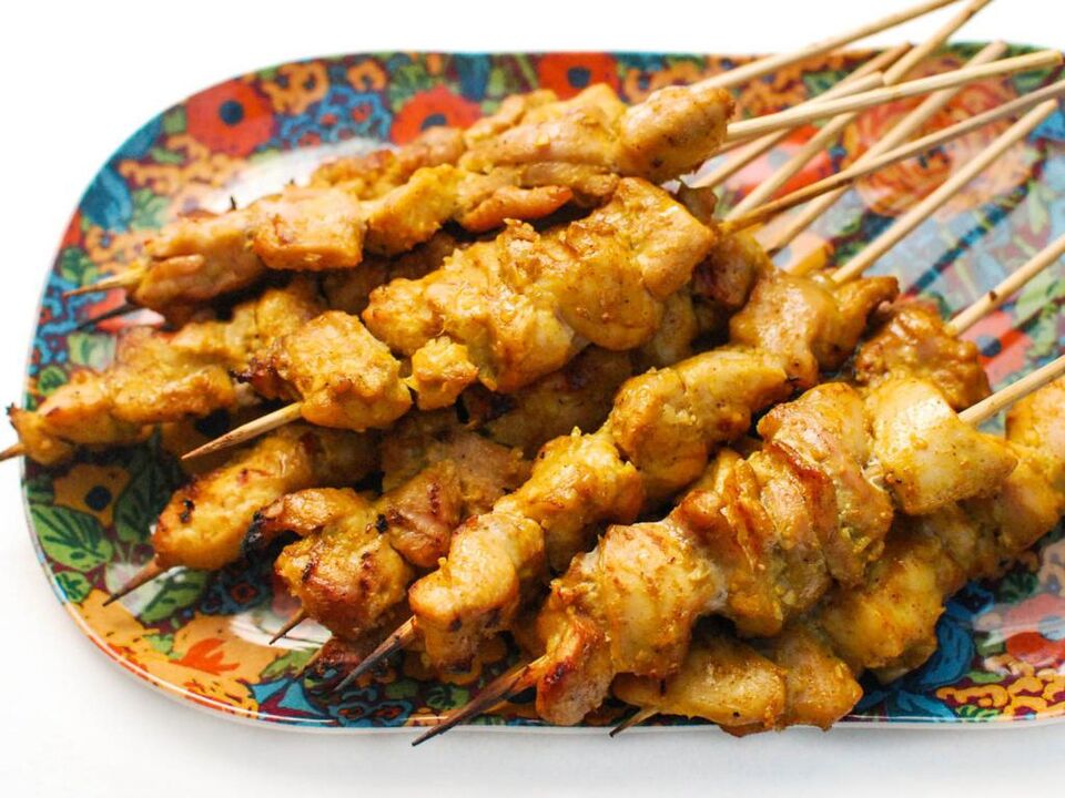 brochettes de poulet pour le régime Ducan